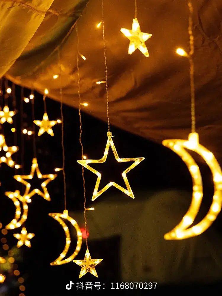 ستار أضواء LED ⭐ و هلال 🌙 رمضان